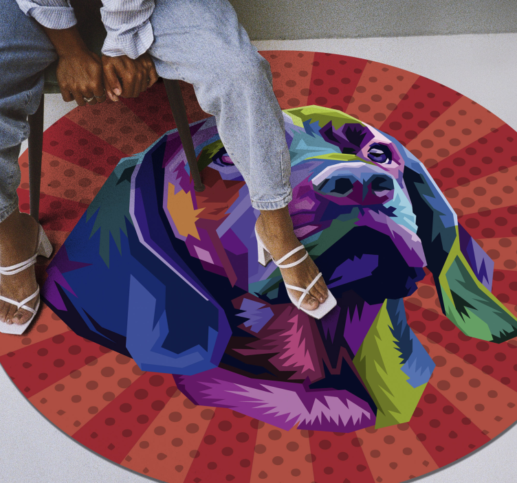 Dog pop art animal vinyl rug - TenStickers