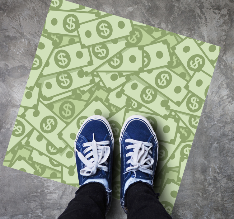 Dollar bills all over pattern modern rug - TenStickers