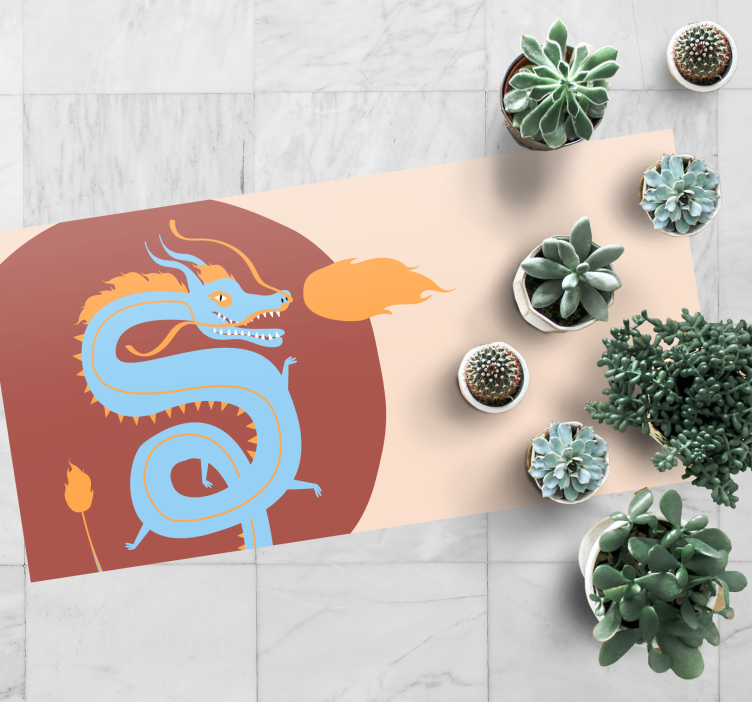 Dragon spirit ethnic vinyl rug - TenStickers