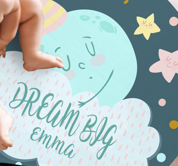 Dream big text with name  personalised mat - TenStickers