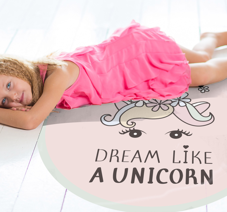 Dream like a Unicorn vinyl rug - TenStickers