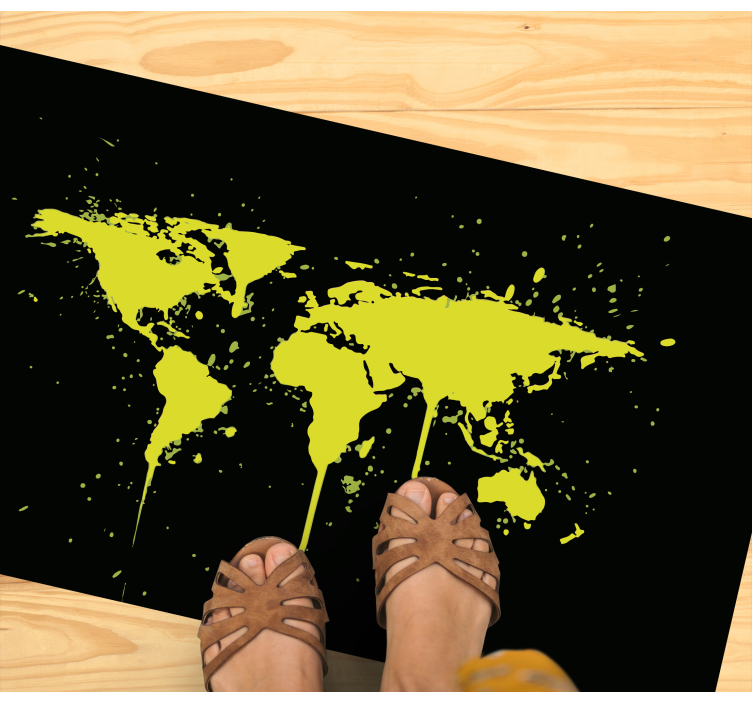 Splashing World Map teenager vinyl rug - TenStickers