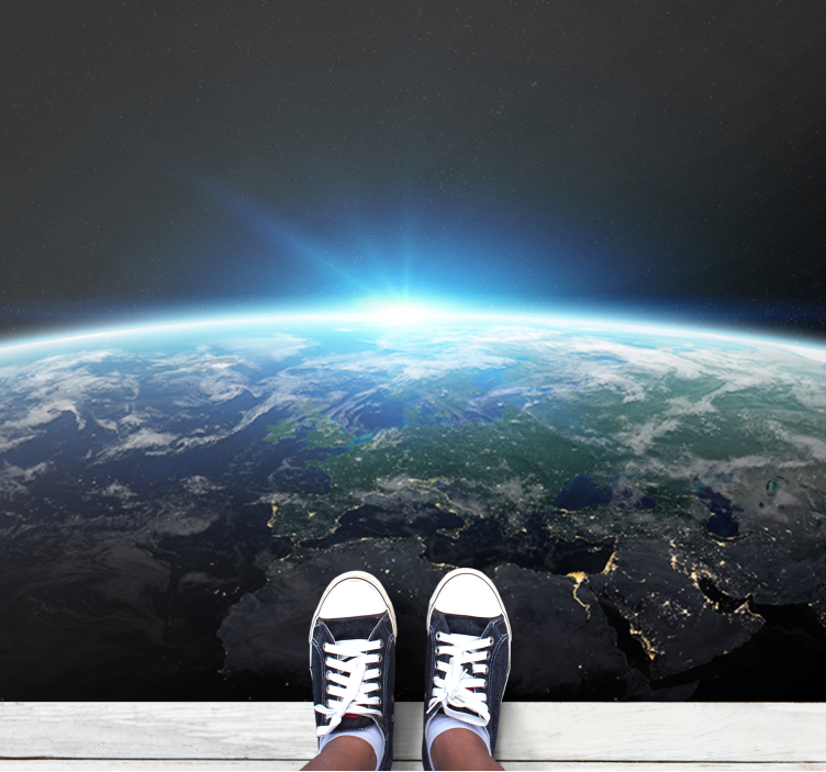 Earth's bright horizon teenager vinyl rug - TenStickers