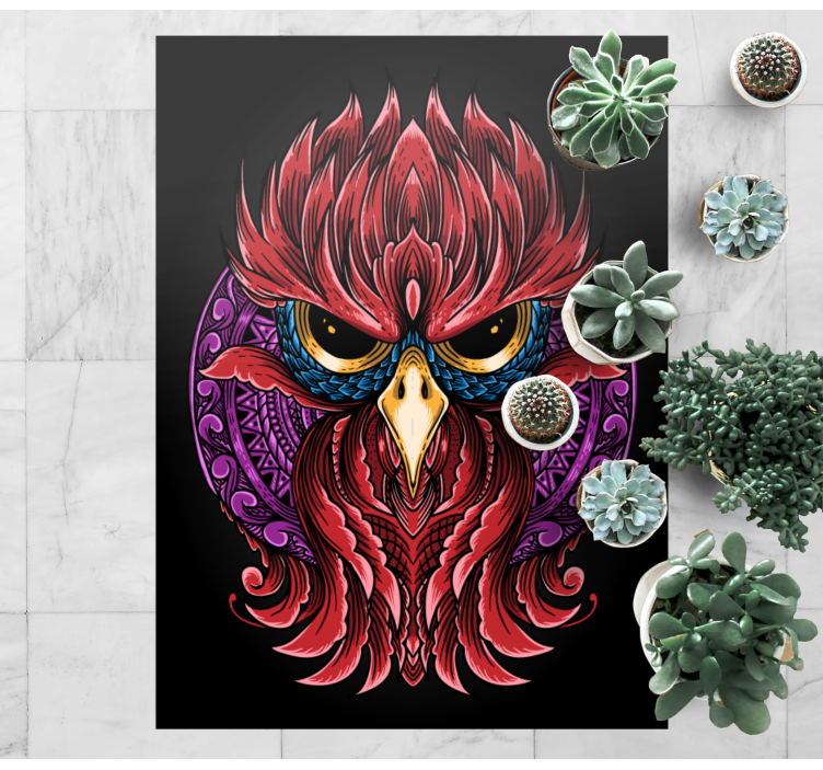 Elaborate owl emblem animal vinyl rug - TenStickers