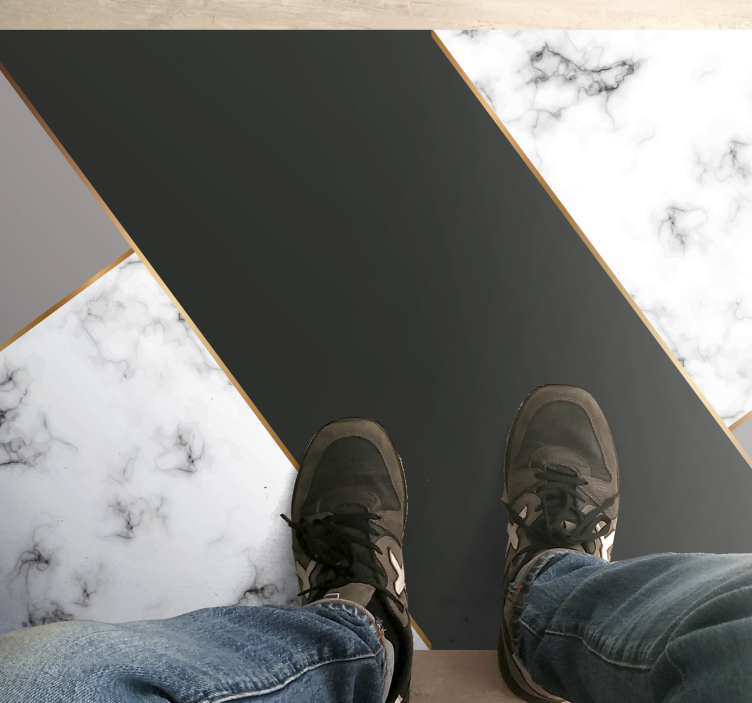 Elegant abstract stripes marble vinyl rug - TenStickers