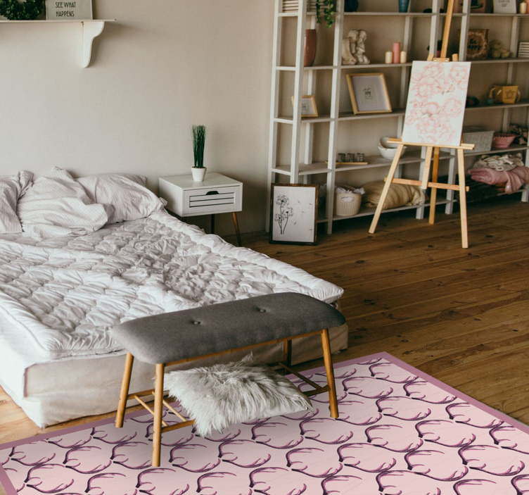 Elegant Antler Motif nordic vinyl rug - TenStickers