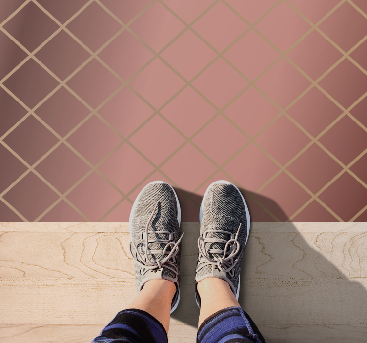 Elegant diamond pattern modern vinyl rug - TenStickers