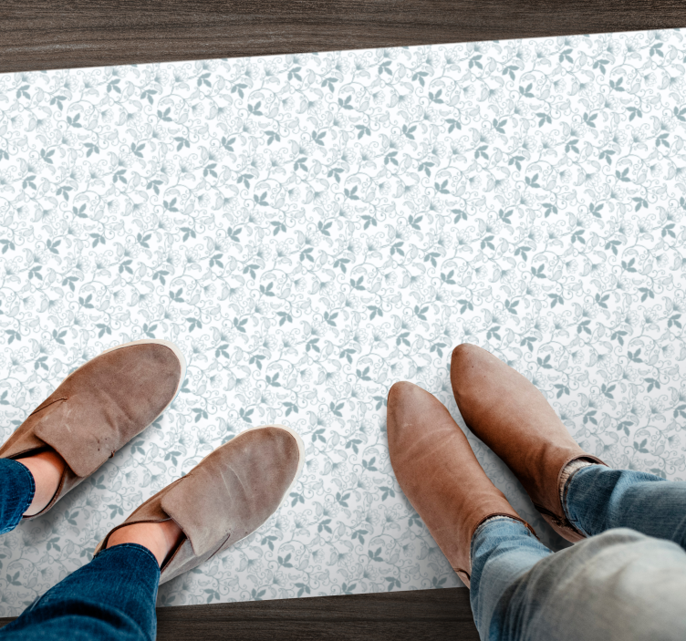 Elegant Floral Pattern flower vinyl rug - TenStickers