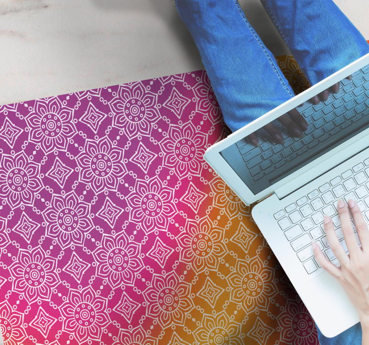 Elegant gradient mandala vinyl rug - TenStickers