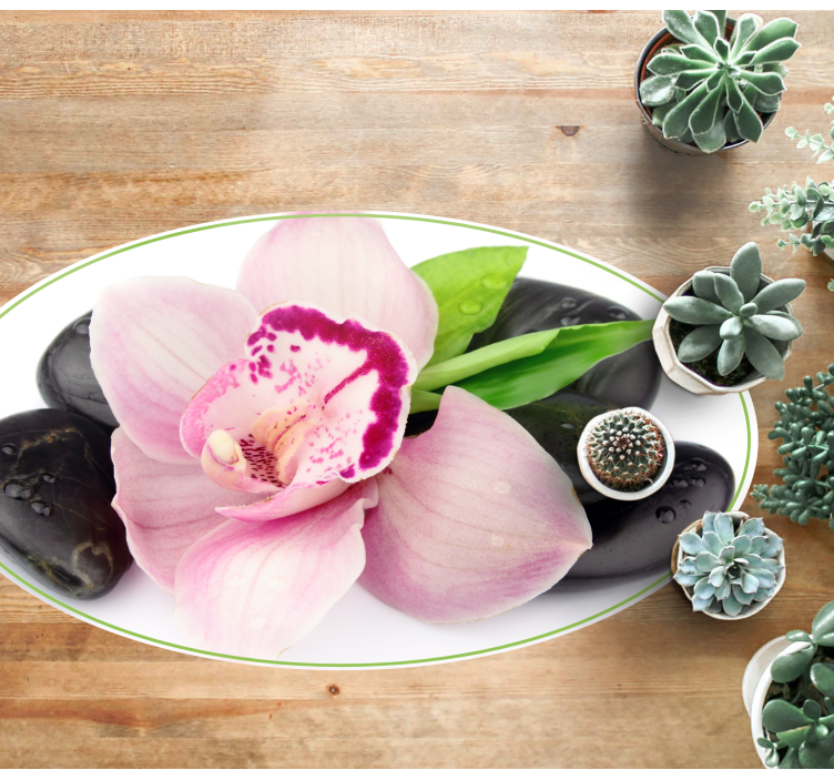 Elegant Orchid Arrangement flower vinyl rug - TenStickers