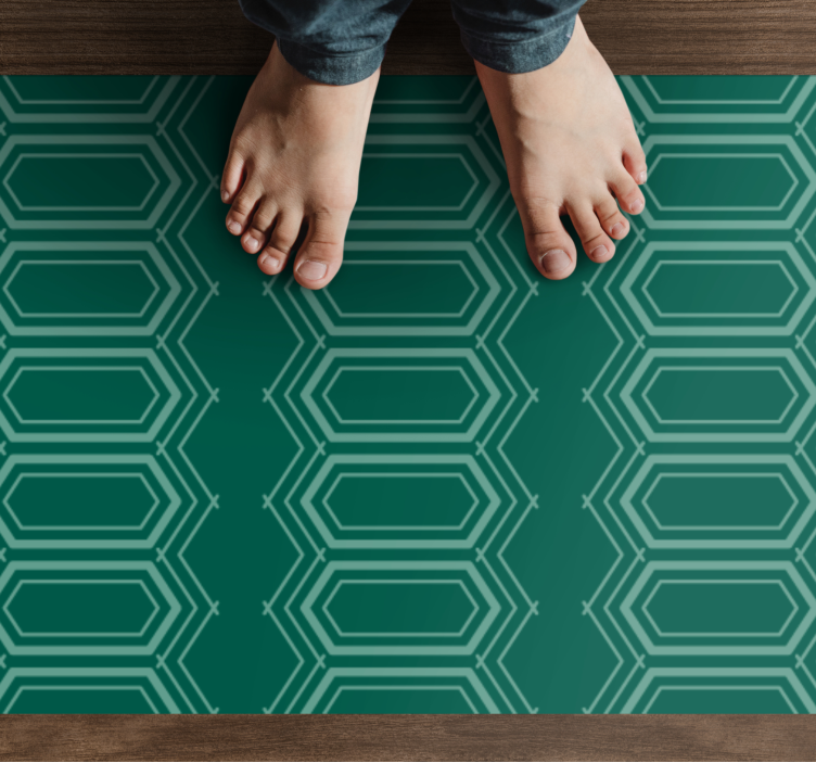 Emerald Geometric Pattern geometric vinyl rug - TenStickers