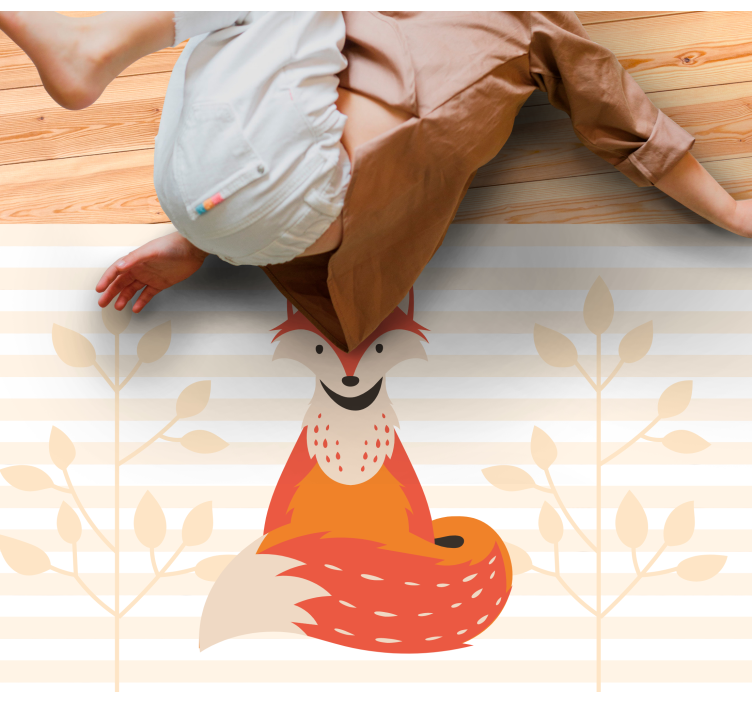 Face of a fox  cute animal rug - TenStickers