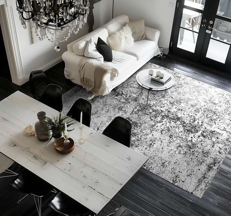 Faded grey dining room vinyl rug - TenStickers