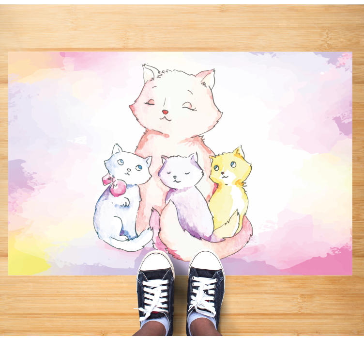 Family of cats bedroom rug - TenStickers