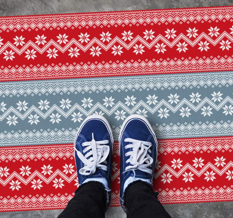 Festive Nordic Pattern Christmas vinyl rug - TenStickers