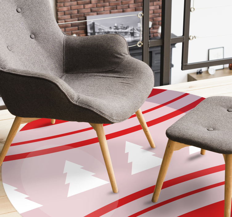 Festive Tree Motif christmas vinyl rug - TenStickers