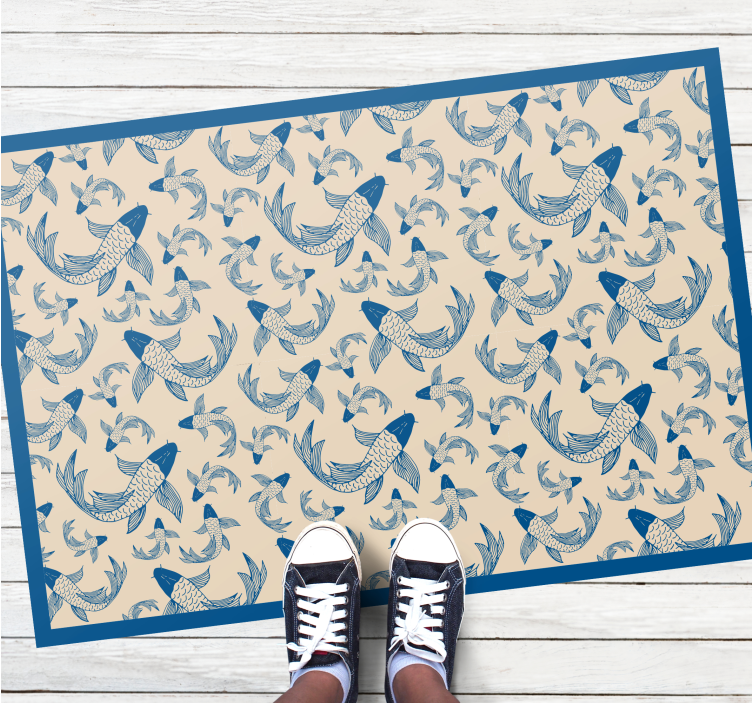 Fish Patterns animal print vinyl rug - TenStickers