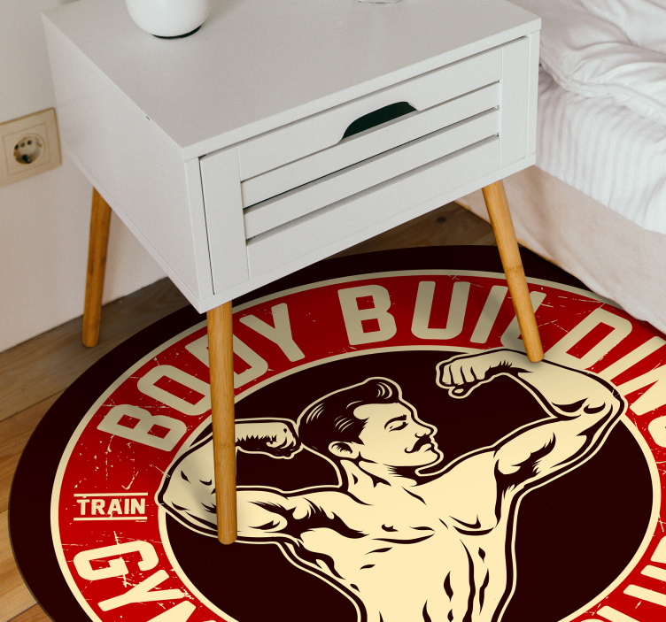 Fitness Club Emblem teenager vinyl rug - TenStickers