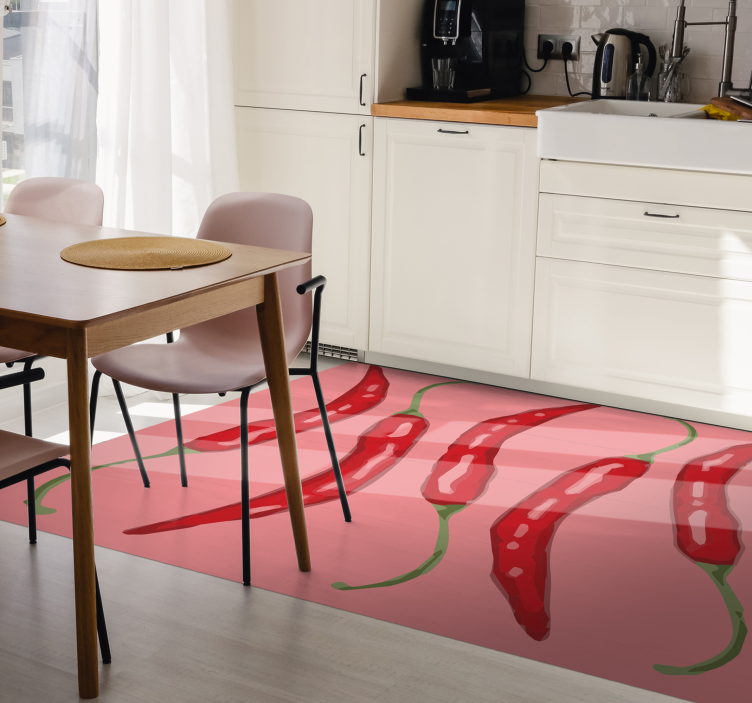 Five Chili Pepper's kitchen floor tiles - TenStickers