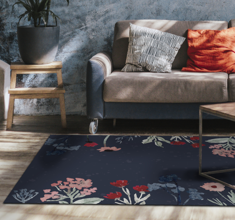 Floral Botanical Imagery flower vinyl rug - TenStickers