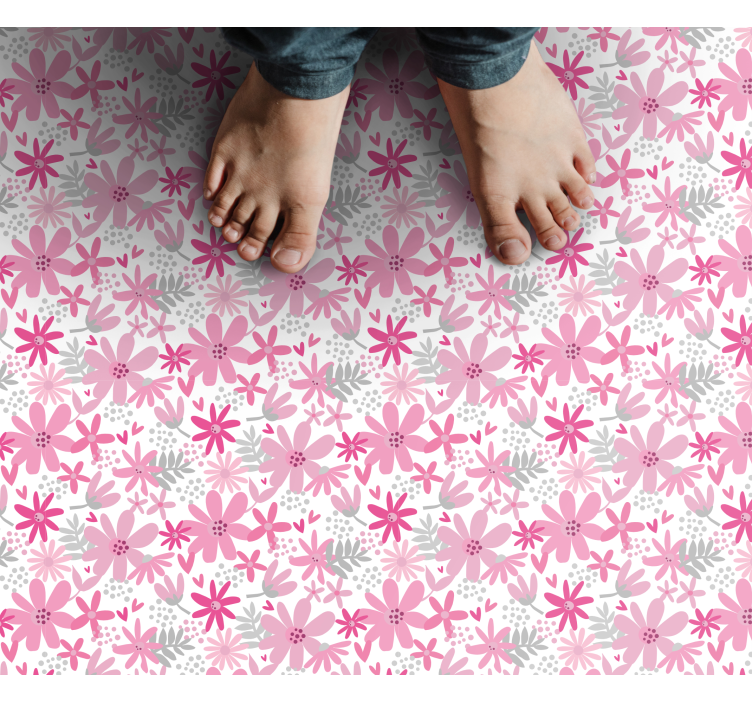 Floral Burst Pattern floral vinyl rug - TenStickers