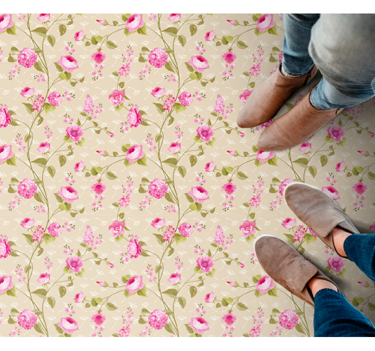 Floral Patterned Surface floral vinyl rug - TenStickers