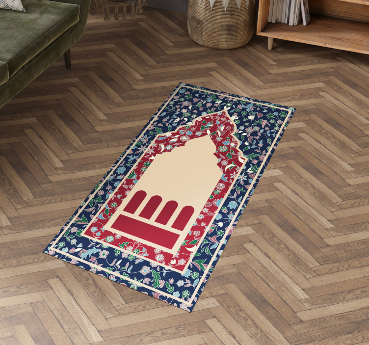 flower pattern persian stye rectangular rug - TenStickers