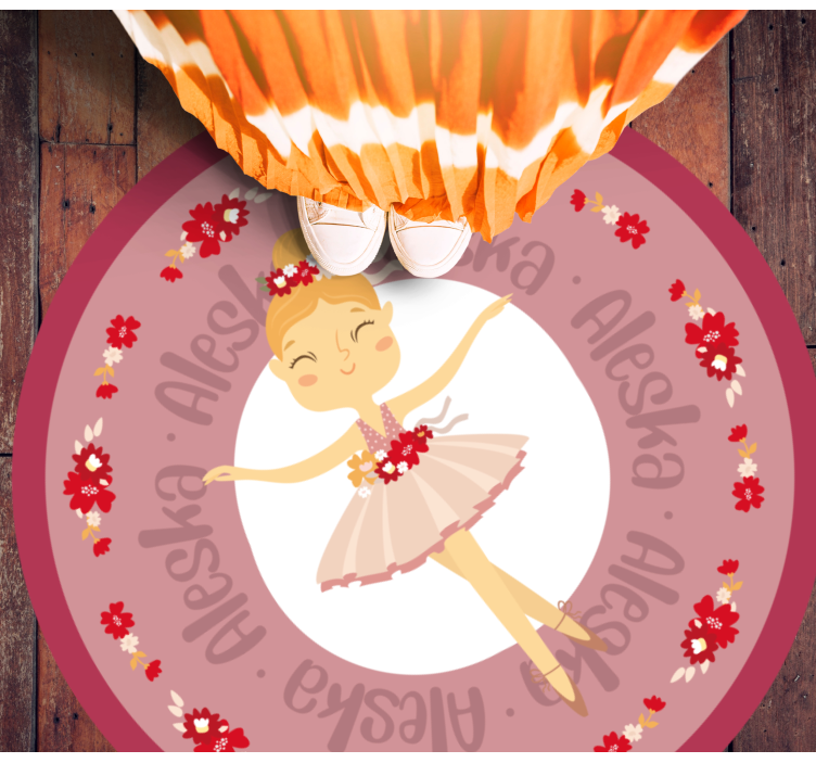 Funny ballerina princess personalised mat - TenStickers