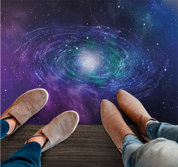 Galactic Swirl Pattern star vinyl rug - TenStickers