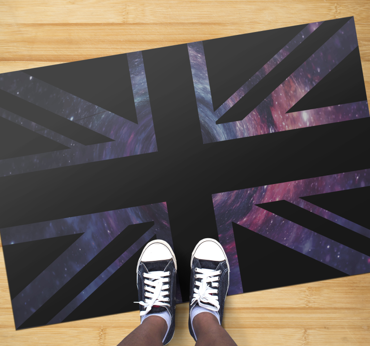 Galactic Union Jack world map vinyl rug - TenStickers