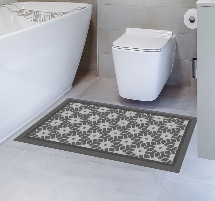 Geometric Bathroom Mat bathroom vinyl rug - TenStickers