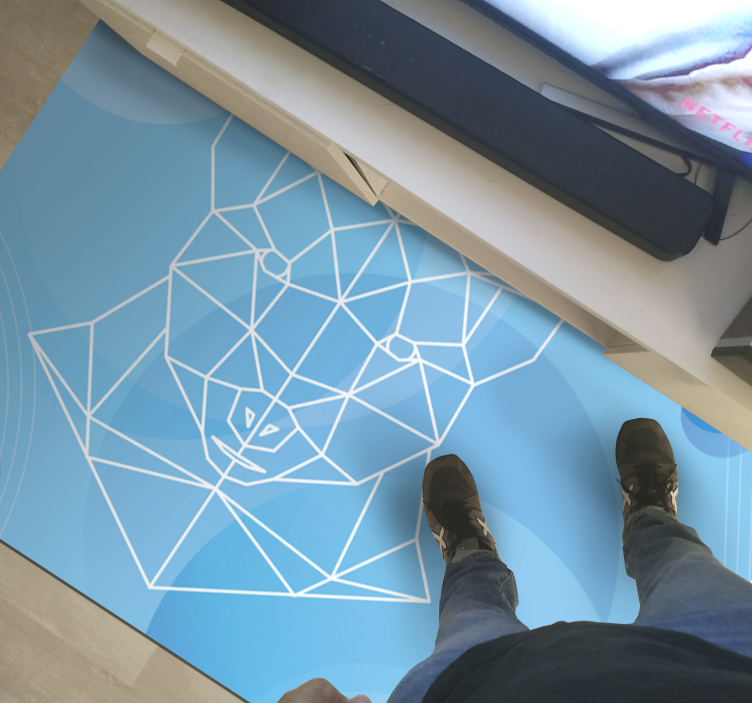 Geometric bear outline animal vinyl rug - TenStickers