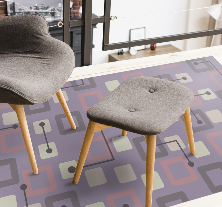 Geometric Circuitry geometric vinyl rug - TenStickers