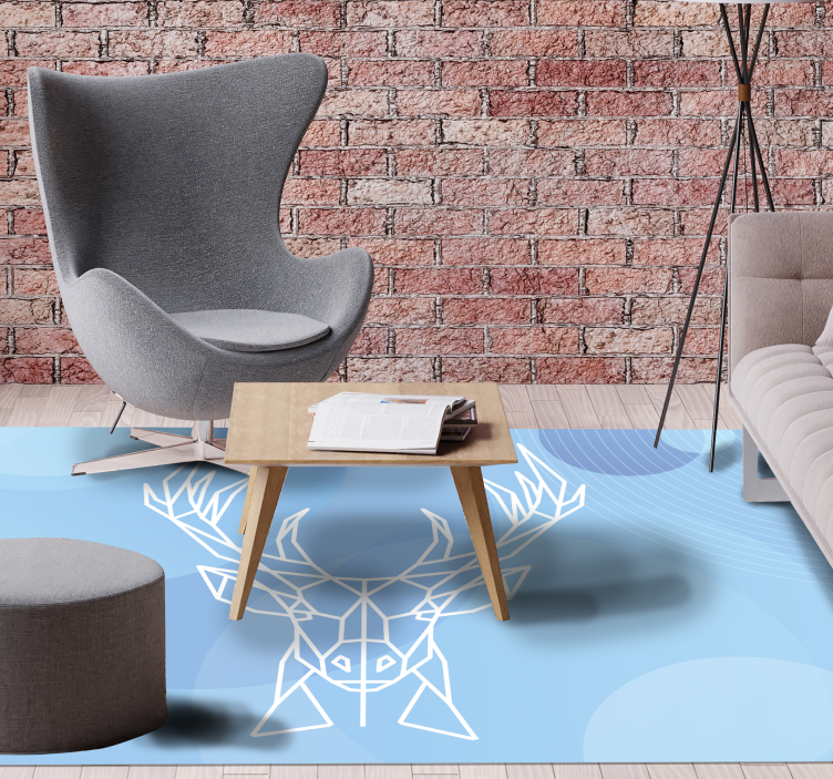 Geometric deer head animal vinyl rug - TenStickers