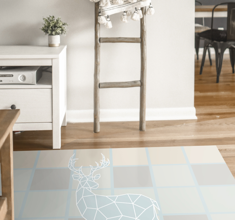 Origami deer motif animal vinyl rug - TenStickers
