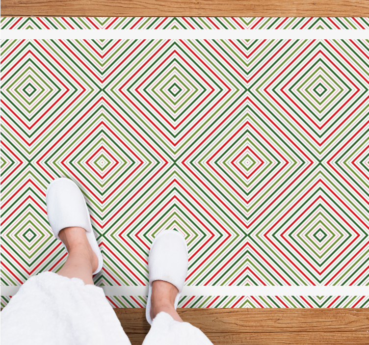 Geometric Diamond Pattern geometric vinyl rug - TenStickers