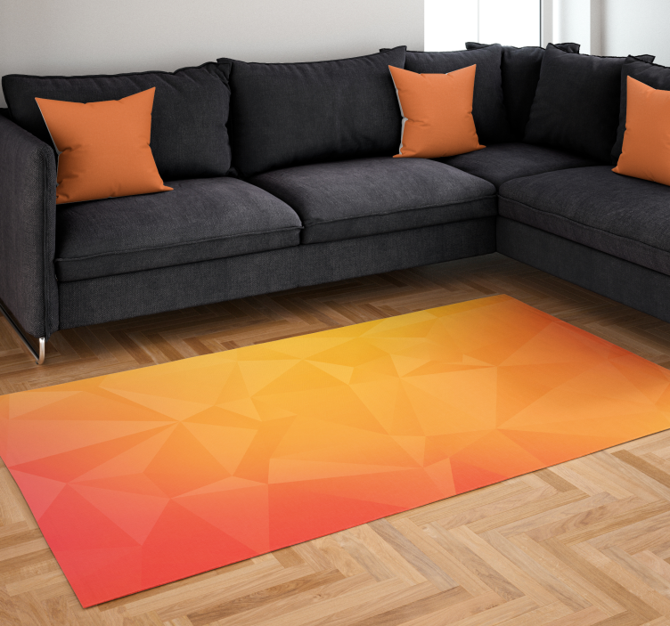 Geometric Gradient Effect living room vinyl rug - TenStickers