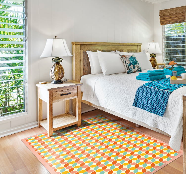 Geometric Hexagons geometric vinyl rug - TenStickers