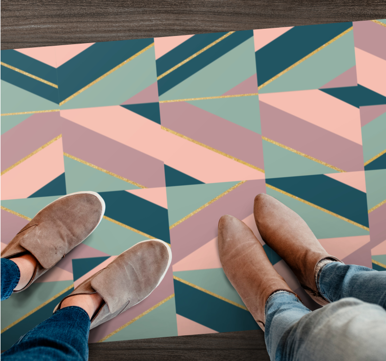 Geometric pastel pattern modern vinyl rug - TenStickers