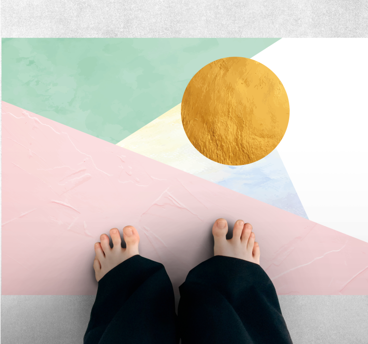 Geometric Pastel Shapes geometric vinyl rug - TenStickers