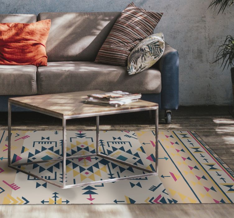Geometric Patterned Decor geometric vinyl rug - TenStickers