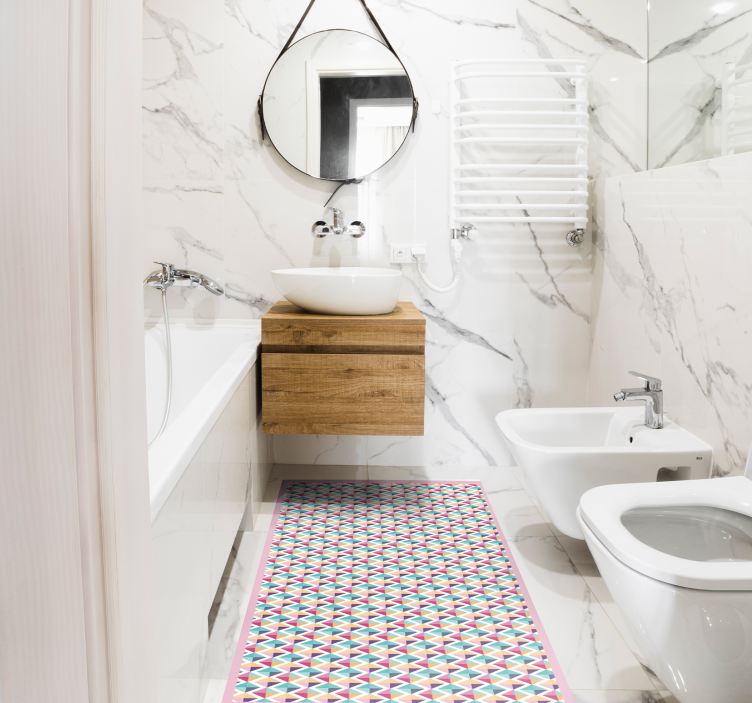 Geometric Patterned Runner bathroom vinyl rug - TenStickers