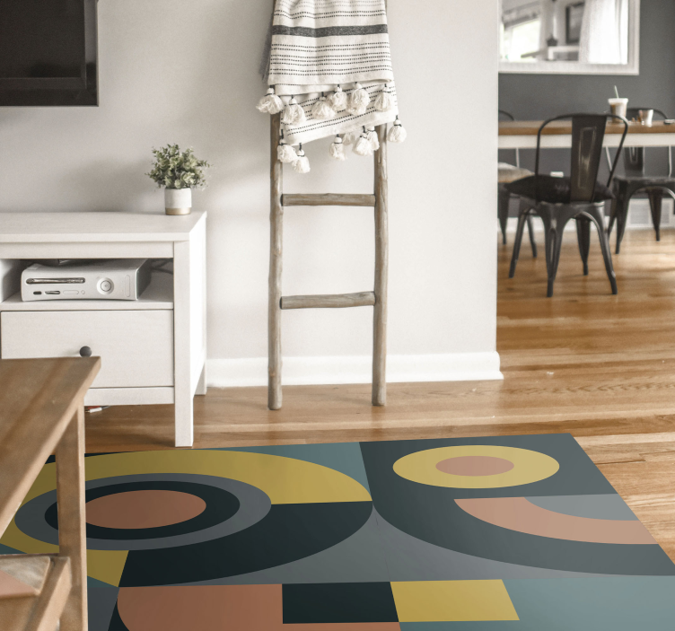 Geometric Shapes Composition geometric vinyl rug - TenStickers