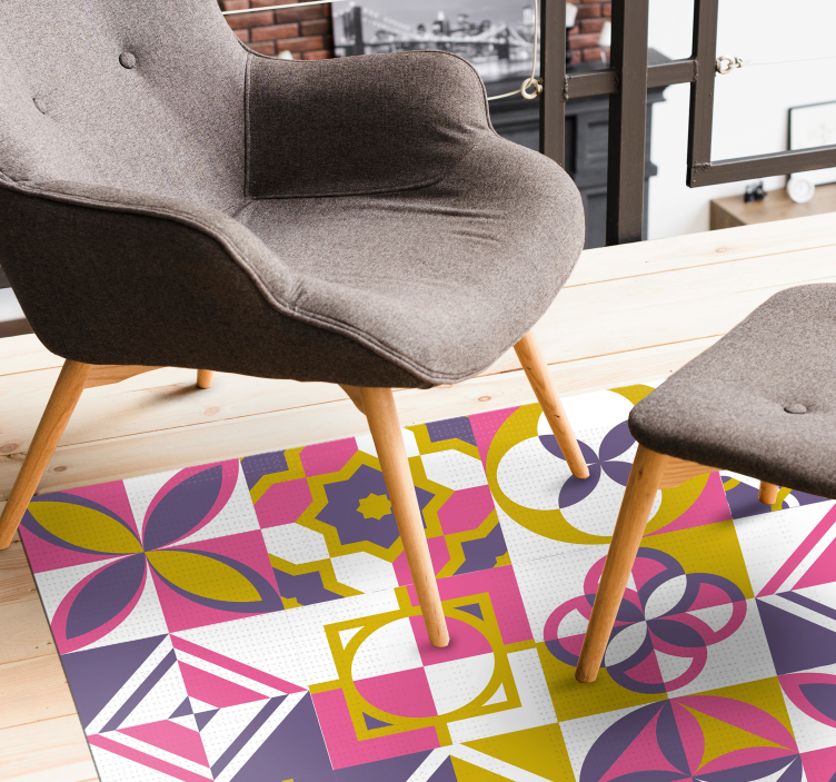 Geometric tiles tile carpet - TenStickers