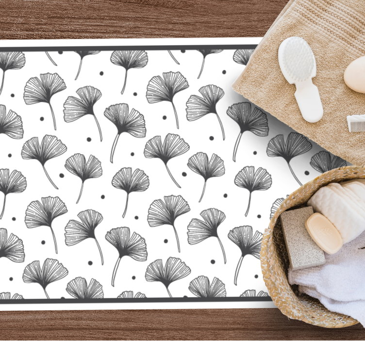 Ginkgo Leaf Inspiration nature vinyl rug - TenStickers