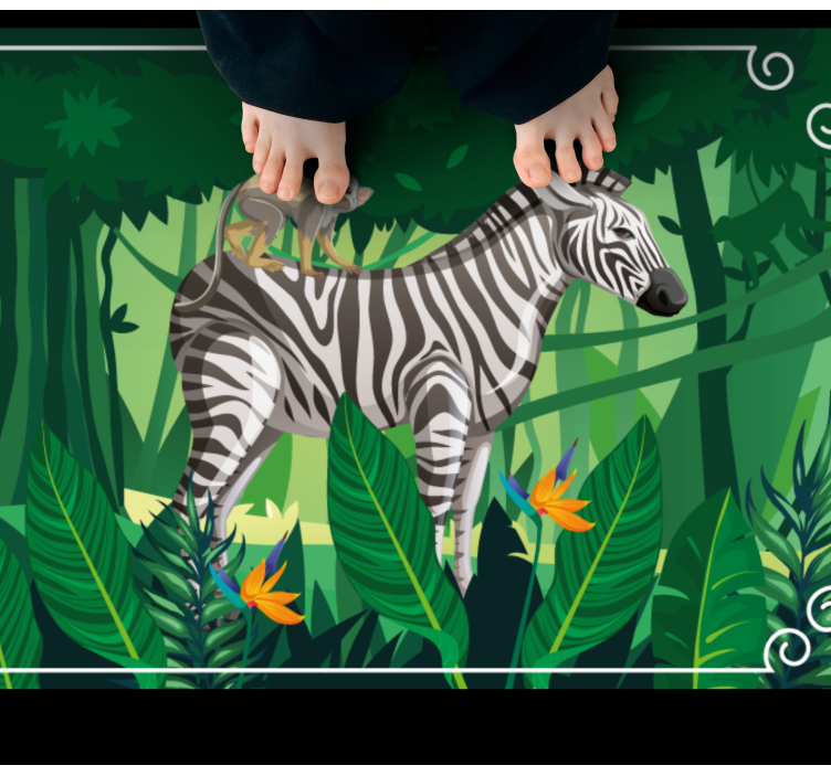 Giraffe Zebra and Monkey vinyl animal rug - TenStickers