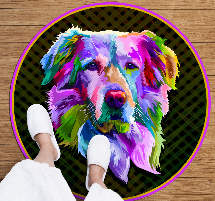 Golden retriever Pop Art animal rug - TenStickers