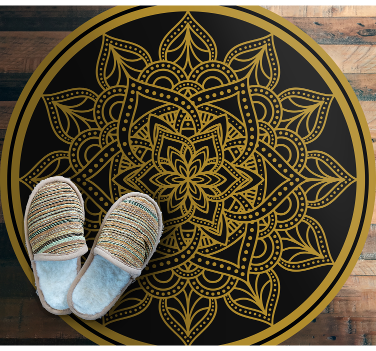 Golden Sun form mandala vinyl rug - TenStickers