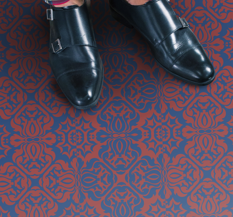 Flower vinyl rug with elegant botanical designs - TenStickers