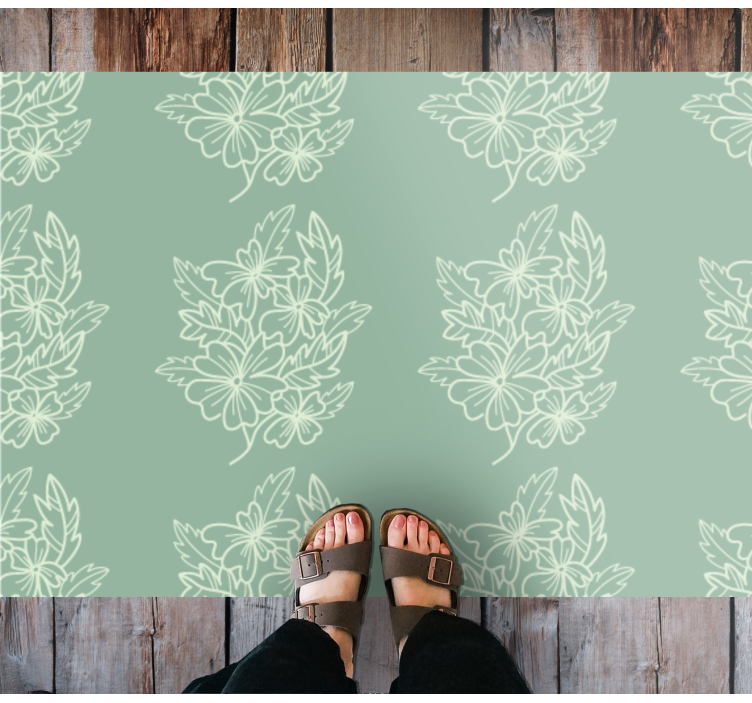 Graceful Elements flower vinyl rug - TenStickers